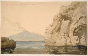View of Mount Vesuvius from the Bay of Naples by Johan Wilhelm Ludwig Dahl