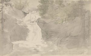 Cascade a Tinn dans le Telemark by Johan Wilhelm Ludwig Dahl
