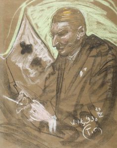 Portret mezczyzny by Stanislaw Ignacy Witkiewicz (Witkacy)