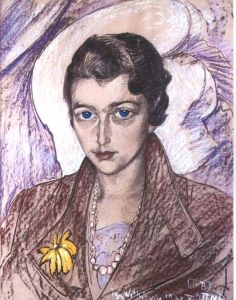 Portret kobiety z kwiatem przy sukni by Stanislaw Ignacy Witkiewicz (Witkacy)