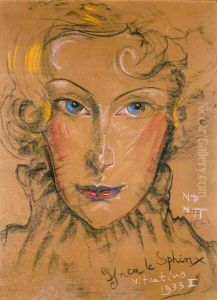 Portrait of Janina Turowska-Leszczynska, Sphinx by Stanislaw Ignacy Witkiewicz (Witkacy)