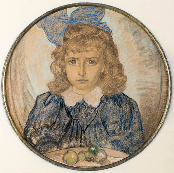 Portret dziewczynki z niebieska kokarda - view 1