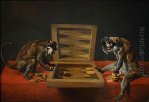 Monkeys at Backgammon by Frans Snyders