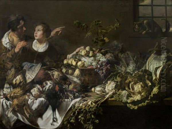 Still Life with Game, Fish, Fruit, Vegetables, Animals, and Figures - view 1
