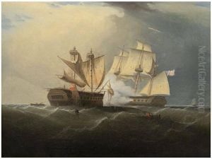 Capture of H.M.S. "Macedonian" by the U.S. Frigate "United States" by Thomas Birch