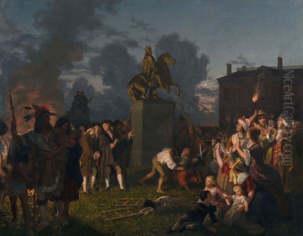 Pulling Down the Statue of King George III, N.Y.C. - view 1