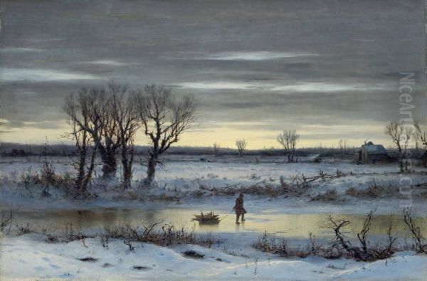 Winter Twilight Near Albany by George Henry Boughton