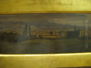 Roman Campagna, Lago Di Bracciano by Elihu Vedder