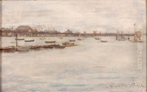 The Boat Harbor (Gowanus Pier) by William Merritt Chase