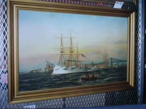 U.S. Cruiser "Chicago" in New York Harbor by Antonio Nicolo Gasparo Jacobsen