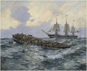 Engagement between the U.S. Frigate "Constitution" and H.M.S. "Guerriere" by Carlton Theodore Chapman