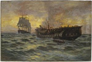 Engagement between the U.S. Frigate "Constitution" and H.M.S. "Java" by Carlton Theodore Chapman