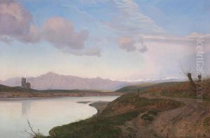 View from the Roman campagna. by Janus Andreas Bartholin La Cour