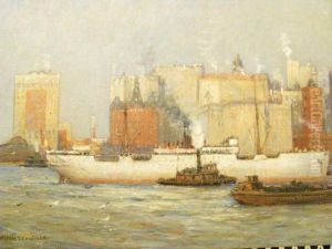 West Indian Fruit Steamer, East River, New York City by Carlton Theodore Chapman