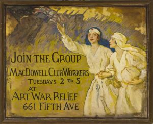 MacDowell Club Workers sign by F. Luis Mora