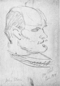 John Sten (1879-1922), artist, cartoonist, graphic artist, married to Valborg Jensen by John Jon-And