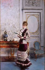 Berthe che guarda un ventaglio by Giovanni Boldini