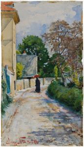 A Woman Walking in Paris by Jenny Nystrom