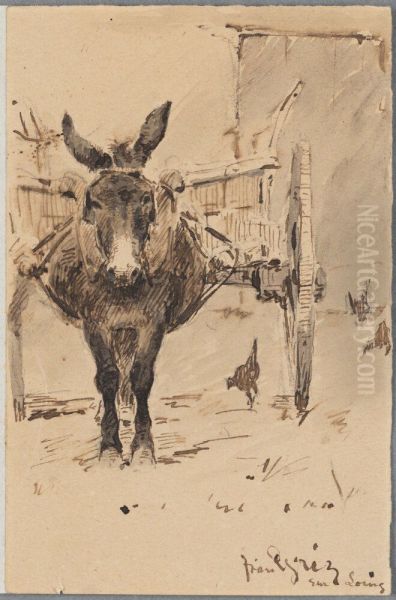 Donkey in Grez-sur-Loing - view 1