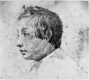 Head of a boy in profile by Battistello Caracciolo