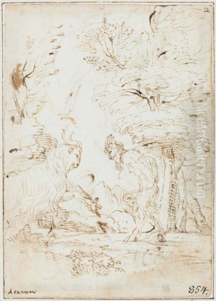 Landscape with a Satyr and a Goat - view 1