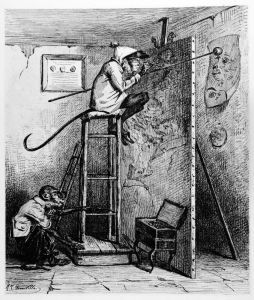 Apa leker konstnar by Jean Ignace Isidore Gerard Grandville