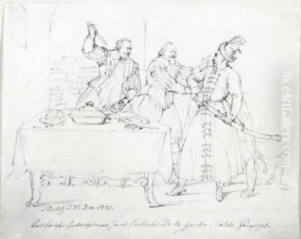 Carl Carlsson Gyllenhielm och Jacob Pontusson De la Gardie i polska fangelset - view 1