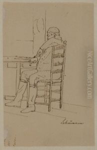 Man sovande i en stol by Jorgen Roed