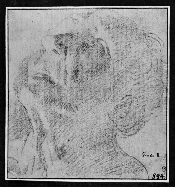 Head of a man, looking up - view 1