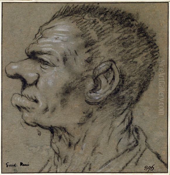 Caricatured Head of a Man, Profile Left - view 1