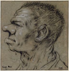 Caricatured Head of a Man, Profile Left