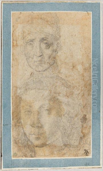 Head of a Man (above) and Head of a Woman or a Young Boy (below) - view 1