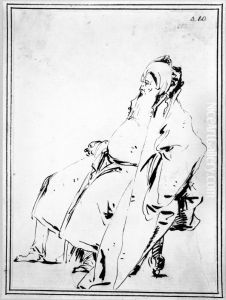 Old Man Seated, Profile Left by Giovanni Domenico Tiepolo