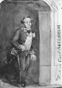 Friherre Carl Akerhielm, landshovding i Orebro. Skissbok "Nagra af mina samtida bekanta" by Fritz Von Dardel
