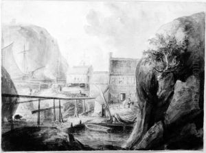 Kustbebyggelse i England by Elias Martin