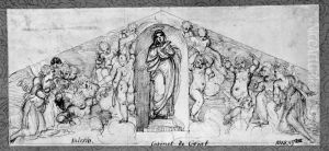 The Virgin in a niche accompanied by angels by Francesco Brizio