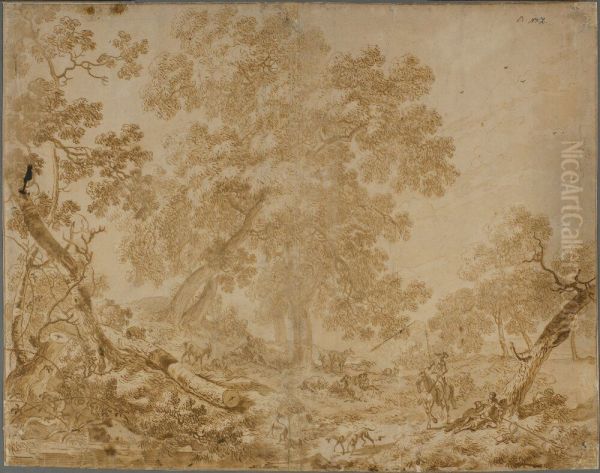 Wooded Landscape with Figures - view 1