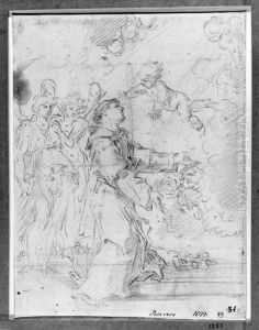 Kneeling St Anthony receiving the Christ Child