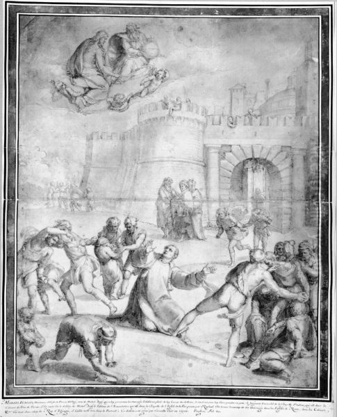 The stoning of St. Stephen - view 1
