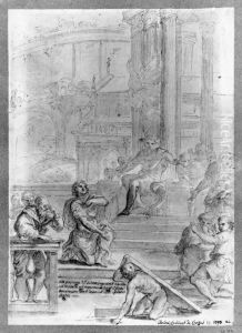 St. George performing a miracle before the Roman emperor Diocletian