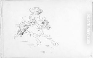 Ryttare pa galopperande hast by Henri De Toulouse-Lautrec