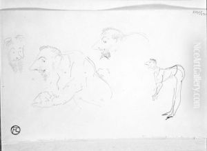 Portrattskisser by Henri De Toulouse-Lautrec
