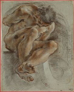 Study of a Man Seated on a Ledge, Hands Tied behind him by Domenico Maria Canuti