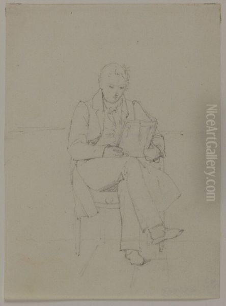 Figurstudie, lasande man - view 1