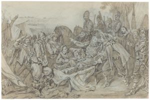 Overgangen av Lech. Tillys mote med kurfursten av Bayern by Carl Andreas Dahlstrom