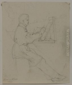 Figurstudie, malande man, 1830