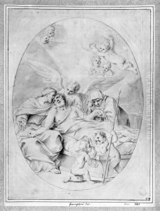 St. Joseph dying. Oval composition St. Joseph dying. Oval composition