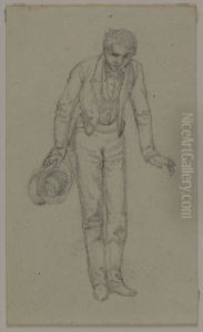 Figurstudie, bugande man