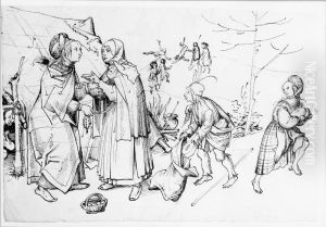 Zigenerska spar framfor sitt talt by Hans Burgkmair the elder
