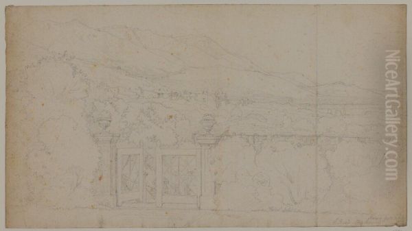 Italienskt landskap, Molo di Gaeta, 1838 - view 1